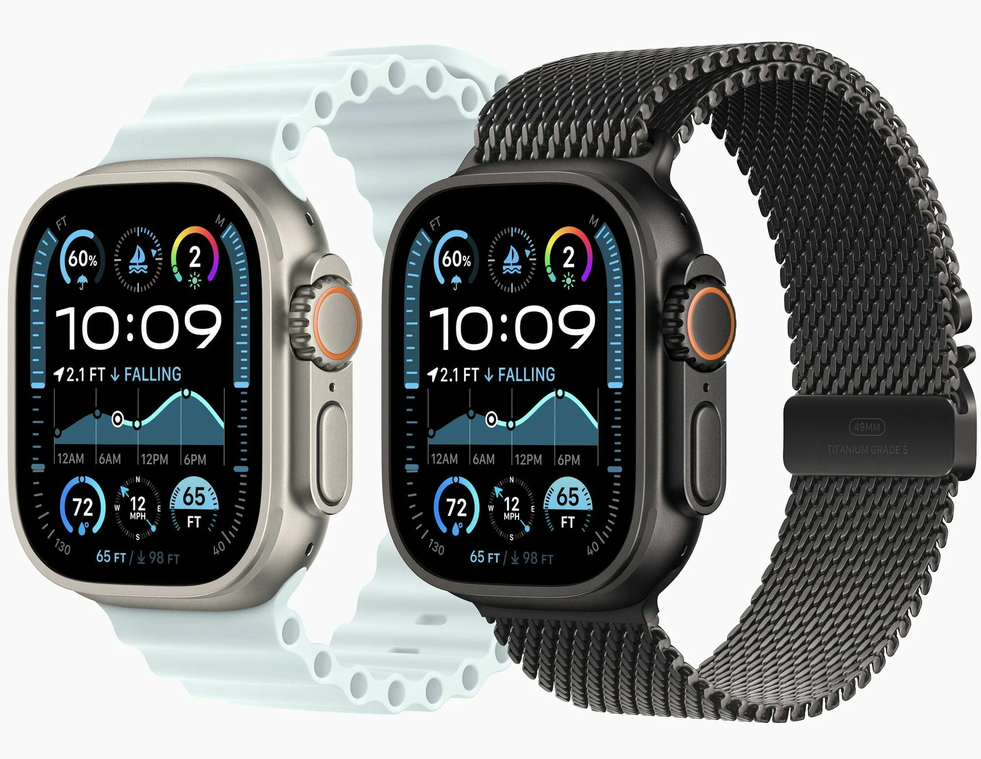 Умные часы Apple Watch Ultra 2 (2024) Black Titanium Black Milanese Loop M MX5U3 - детальное фото | iComp