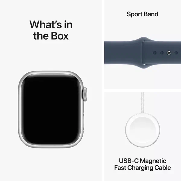 Умные часы Apple Watch Series 9 41 мм Aluminium Case GPS, Pink/Storm Blue Sport Band