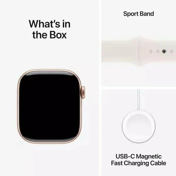 Умные часы Apple Watch Series 10 46 мм Aluminium Case GPS, Silver/Denim Sport Band