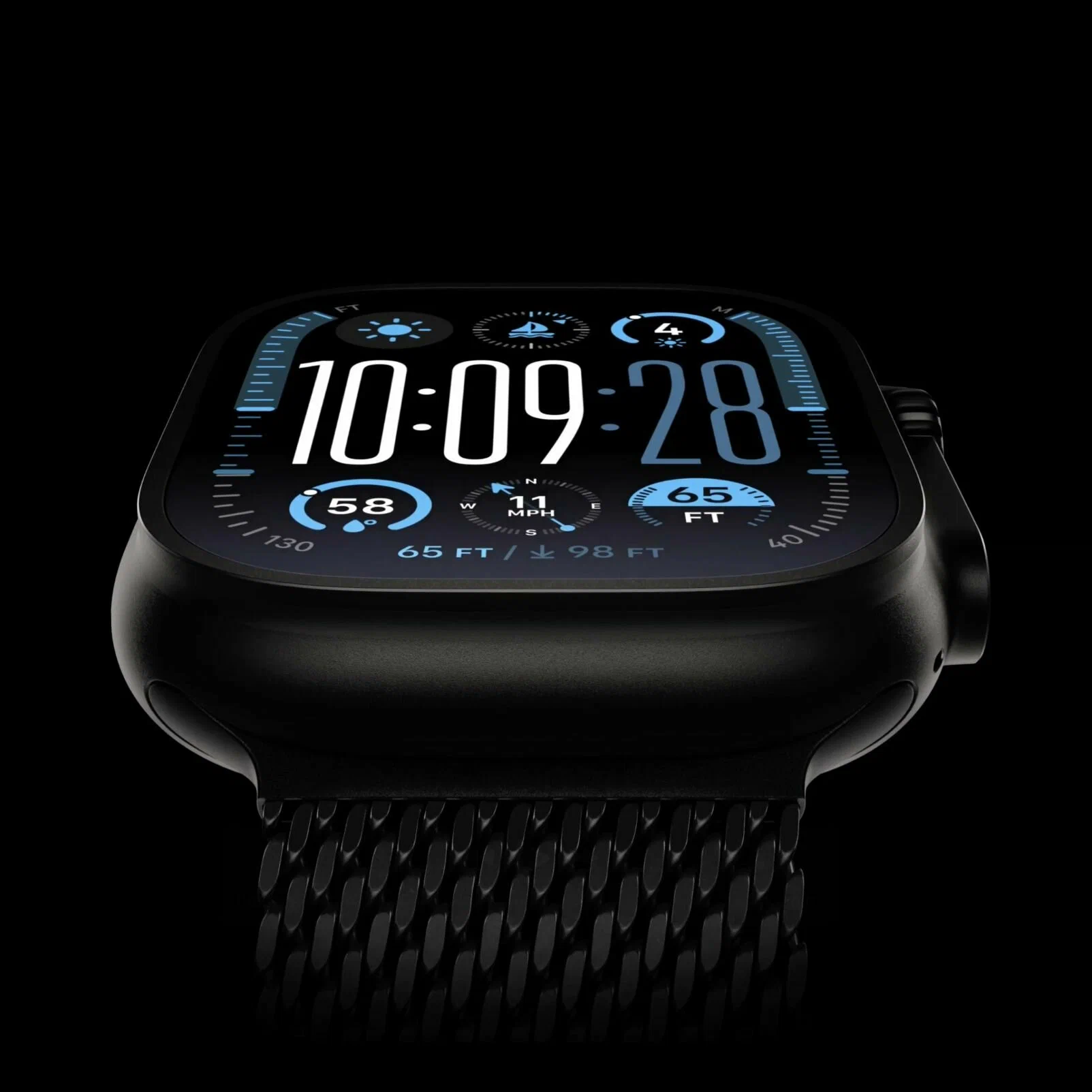 Умные часы Apple Watch Ultra 2 (2024) Black Titanium Black Milanese Loop M MX5U3 - детальное фото | iComp