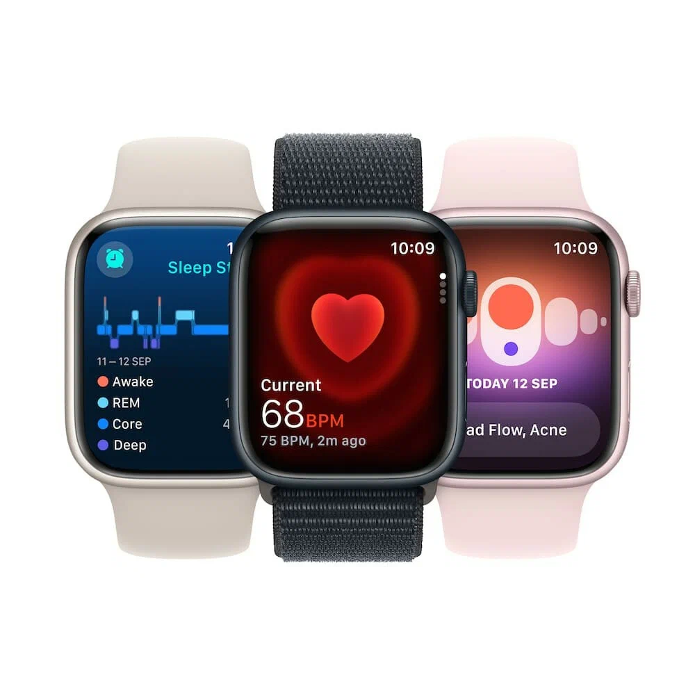 Умные часы Apple Watch Series 9 41 мм Aluminium Case GPS, Pink/Storm Blue Sport Band