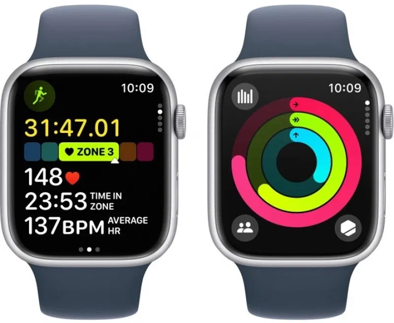 Умные часы Apple Watch Series 9 41 мм Aluminium Case GPS, Pink/Storm Blue Sport Band